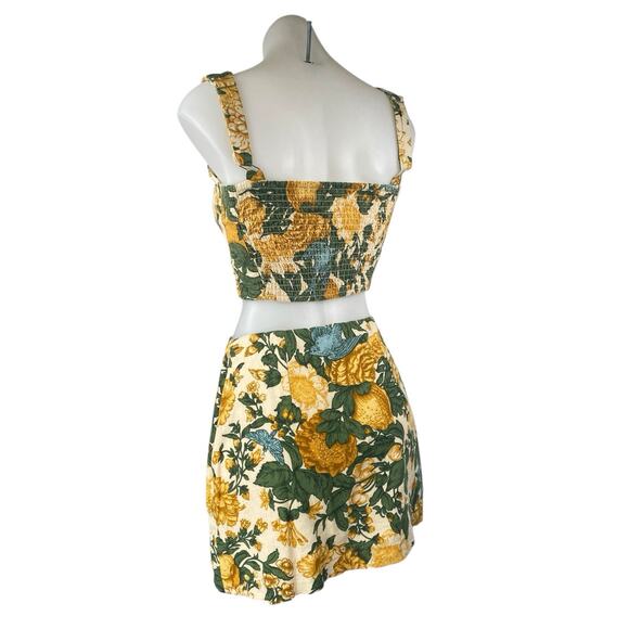 Abercrombie & Fitch Multicolor Floral Sleeveless Crop Top Skirt 2 Pc Set XS/2XS - Picture 3 of 8